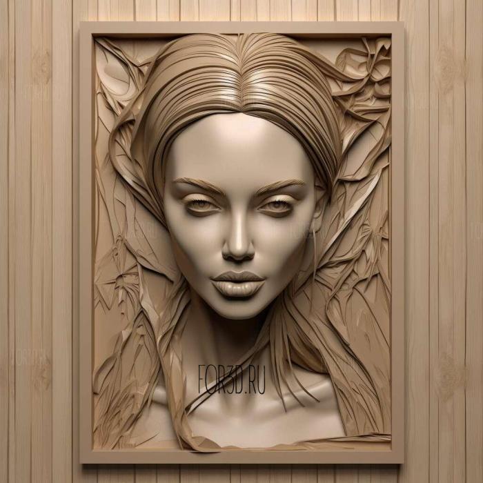 Angelina Jolie 1 stl model for CNC